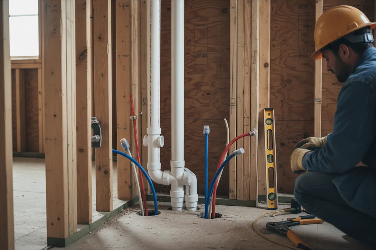 Drain and supply rough-in during Leak Detection in York Beach